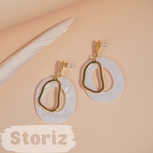 Серьги "Golden White" 4