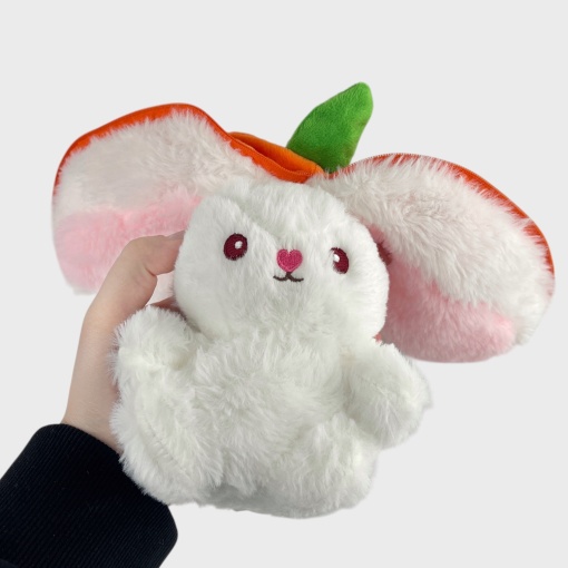 Мягкая игрушка "Кролик-морковка" белый, 18см