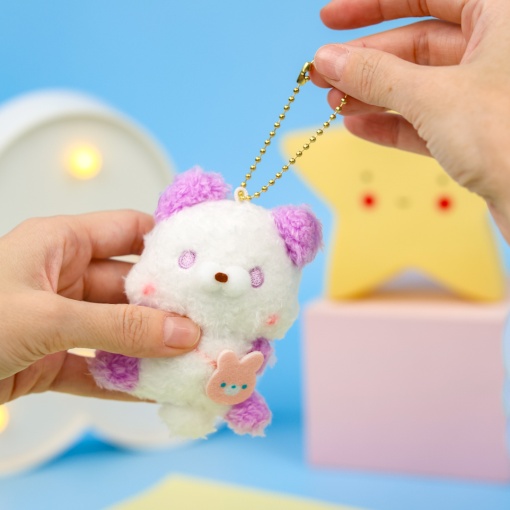 Мягкий брелок "Панда" фиолетовый, 9см