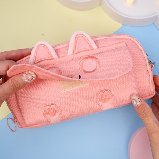 Пенал "Котик" розовый