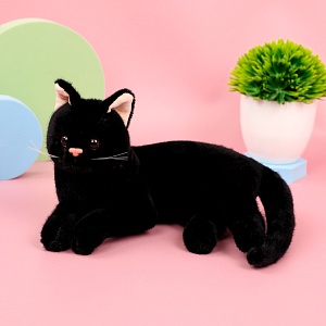 Мягкая игрушка "Кошка" черный, 30см