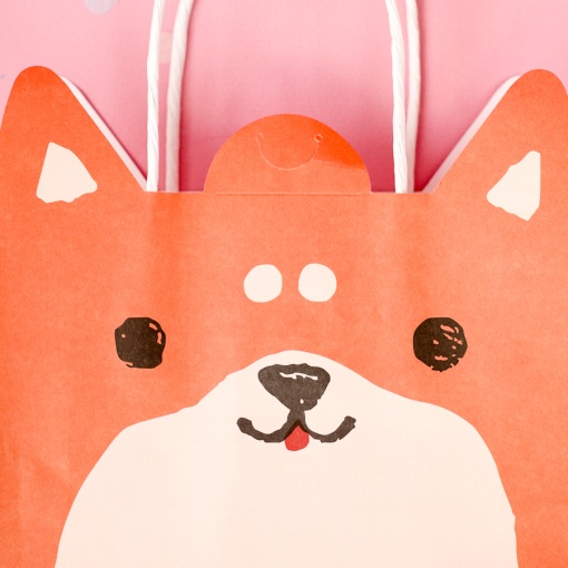 Подарочный пакет "Собака" рыжий, 17,5х12,5х5см 