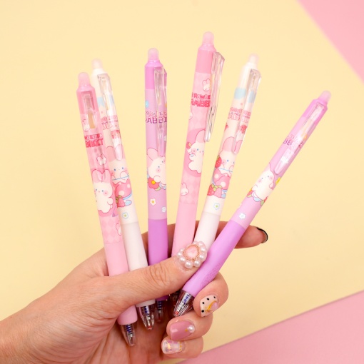 Набор ручек "Strawberry Rabbit" №33055, 12 шт, со стирающими чернилами и стирашка (синий)