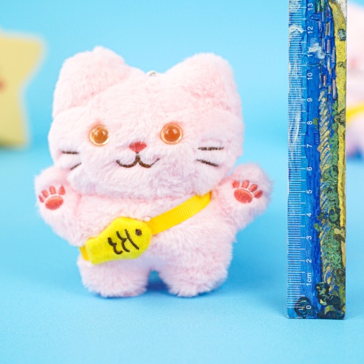 Мягкий брелок "Котик" розовый, 12 см