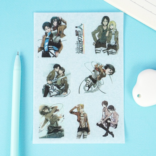 Набор наклеек "Атака Титанов" A6, 6 листов