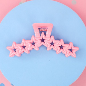 Заколка-крабик для волос "Звезда", розовый