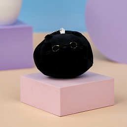 Мягкий брелок "Котенок" черный, 10см