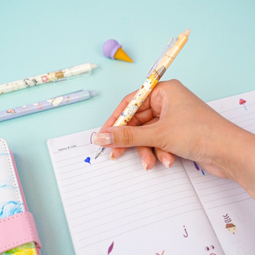 Ручка со стирающимися чернилами и стирашка "Happy", синяя