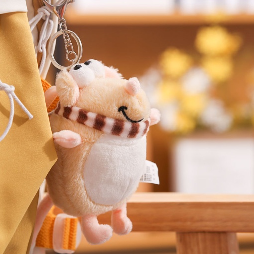 Мягкий брелок "Мышка" 10 см, бежевый