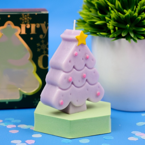 Свеча-арома "НГ Елочка" фиолетовый оптом