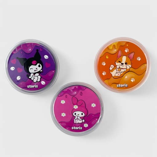 Слайм "Стекло" сиреневый, с дек наполнителем мело, 180гр STORIZ