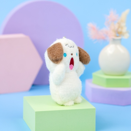 Мягкий брелок "Cry" собака, белый 10 см