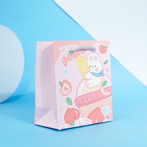 Подарочный пакет "Peach" S 15,5x14x7 см