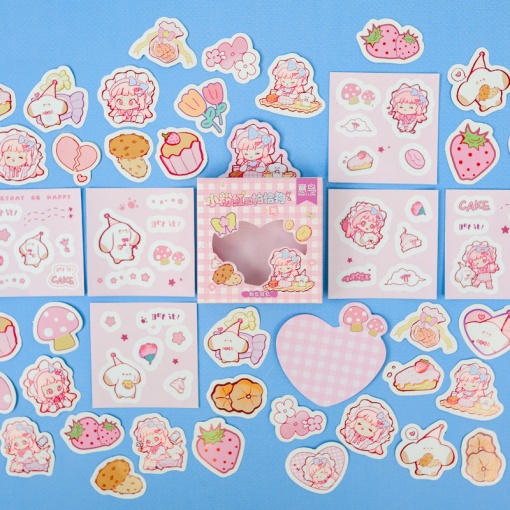 Набор наклеек и стикеров "Be Happy" розовый