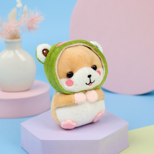 Мягкий брелок "Хомяк в костюме лягушки" 11 см