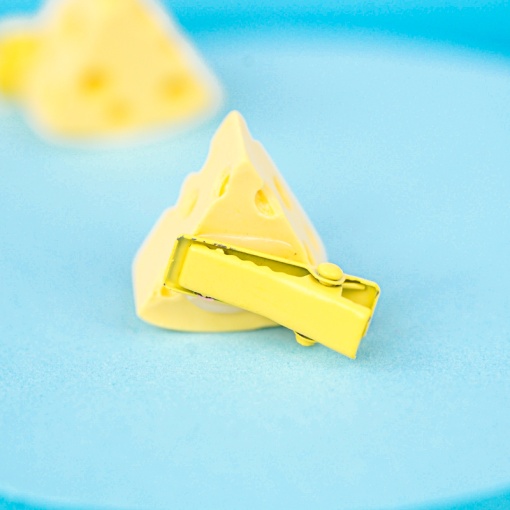 Заколка для волос "Сыр" желтый