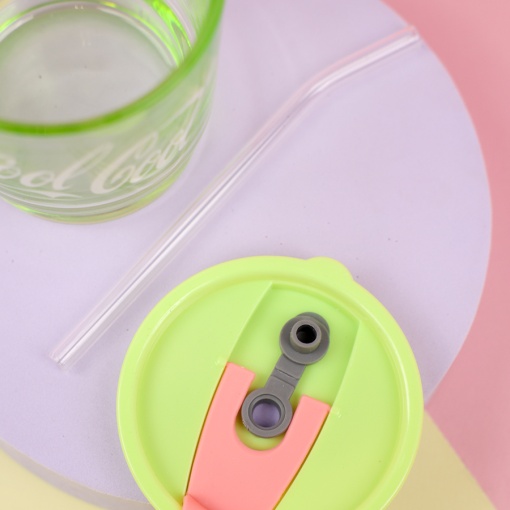 Стакан "Cool-Cool" с трубочкой (зеленый), 380мл оптом