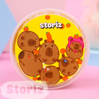 Слайм "Стекло" №1 золотые блестки + шарики 150гр. STORIZ