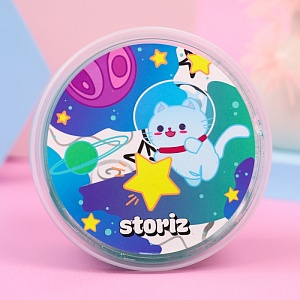 Слайм "Стекло" Party Slime с бирюзовыми блестками, 180 гр. STORIZ