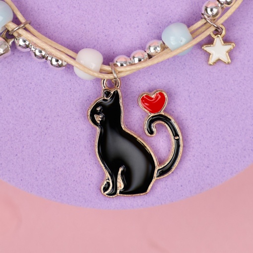 Браслет "Кошка" черный, №444L    