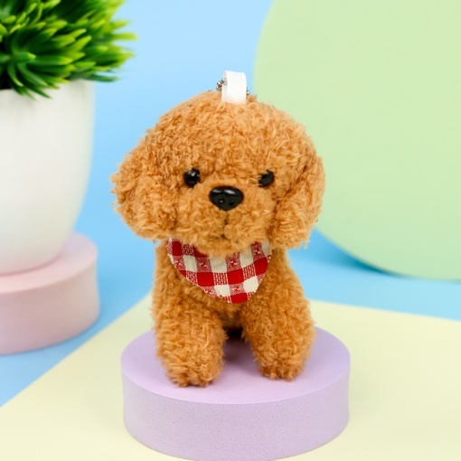 Мягкий брелок "Пудель" коричневый, 12см