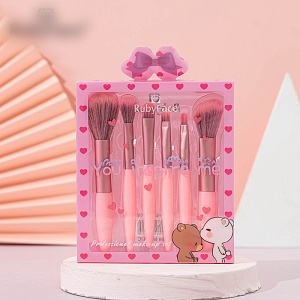 Набор кистей для макияжа "Ruby Face" Love, розовый 