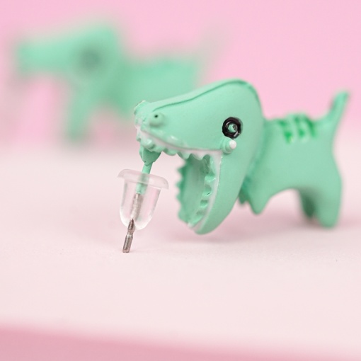 Серьги-гвоздики "Динозавр" 