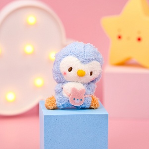 Мягкий брелок "Пингвин" голубой, 9см