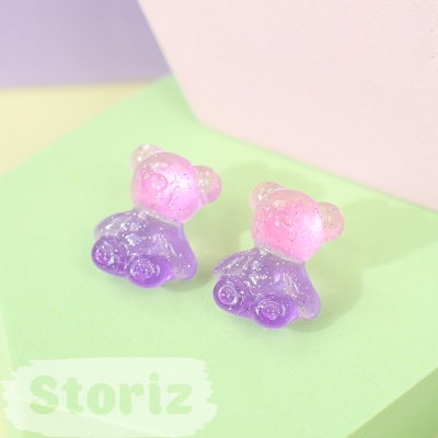 Серьги "Marmalade Bears", розово-фиолетовый