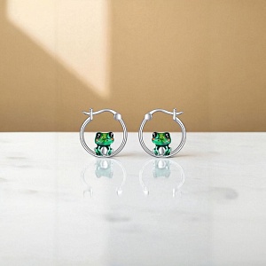 Серьги "Emerald Frog" зеленый
