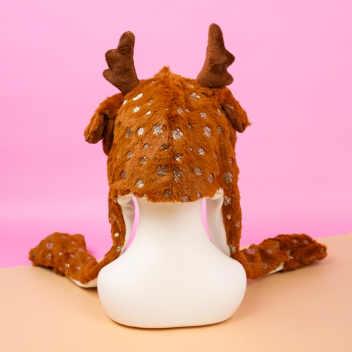 Шапка с двигающимися ушками "НГ Новогодняя" Олень