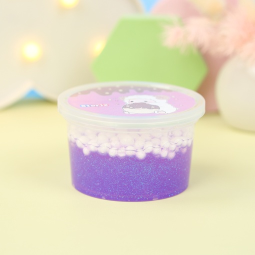 Слайм "Cute Lumb" фиолетовые блёстки + шарики, 150 гр. STORIZ