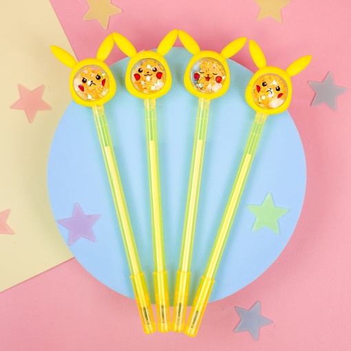 Ручка "Pika-Pika" с блестками (черный)