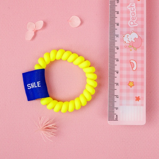 Резинка для волос "Пружинка Смайлик" желтый