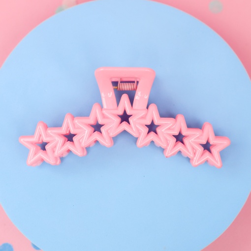 Заколка-крабик для волос "Звезда", розовый