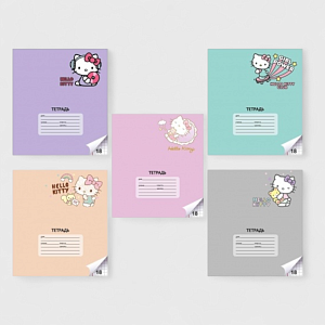 Тетрадь "Hello Kitty" color, A5, 18 листов (клетка), в ассортименте,1шт