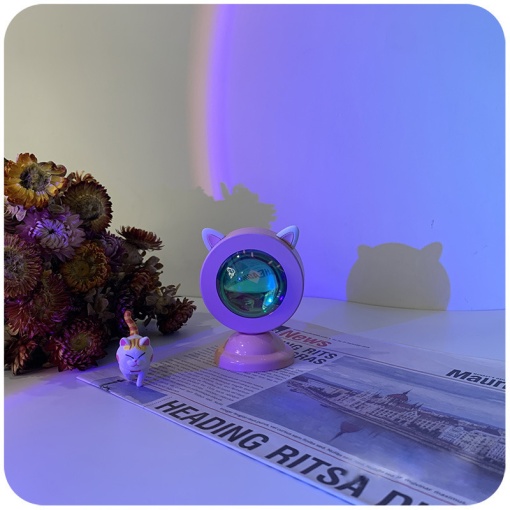 Ночник "Котопроектор", радужно-голубой оптом