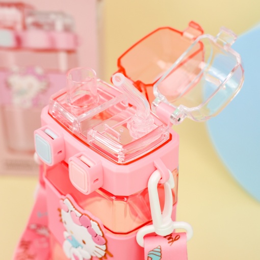 Бутылочка двойная, с трубочкой "My Mld" Кт, розовый, 520мл оптом