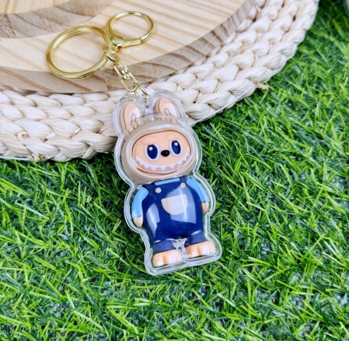 Брелок "Labubu" в комбинезоне, синий