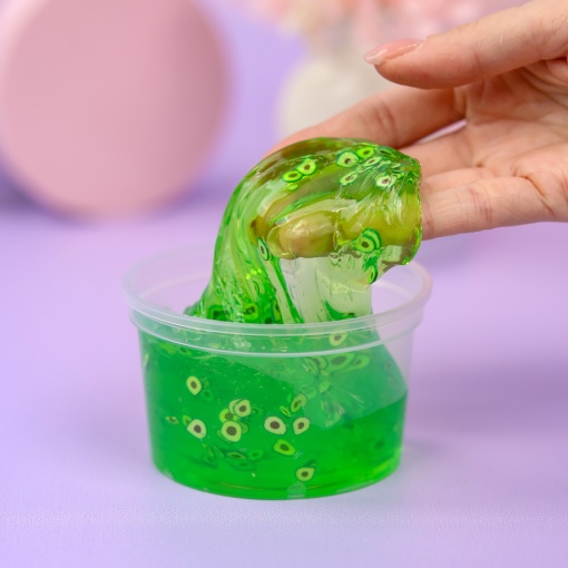 Слайм "Сяо" полупрозрачный (зелёный), с наполнителем + авокадо, 200 гр. STORIZ