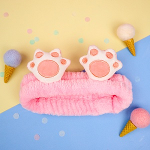 Повязка для волос "Лапки" розовый