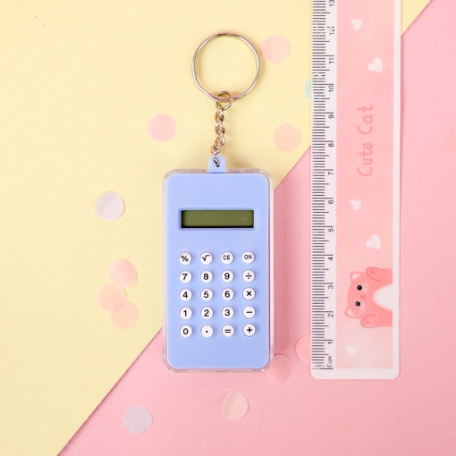 Калькулятор-брелок "Мини" Лабиринт 6,9х3,8 см, голубой