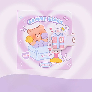 Мини-блокнот "Gummy bears" Подарочный мишка, 8х8 см