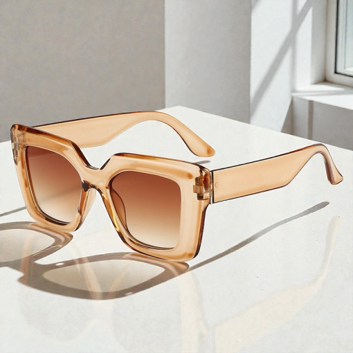 Имиджевые очки "Wayfarer" толстая оправа, коричневый