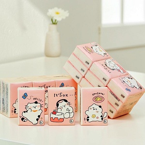 Салфетки бумажные "Черно-белый котик" в ассортименте, 1уп