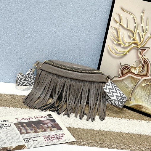 Поясная сумка "Fringe" серо-коричневый