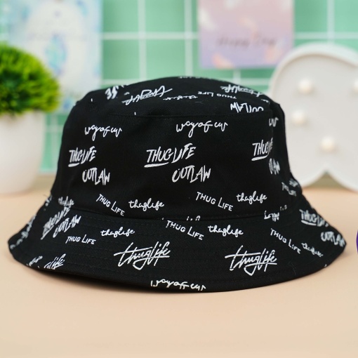 Панама двусторонняя "Thug Life" черный, M (56-58см)