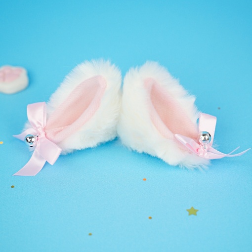 Кошачьи ушки для косплея "Нэко тян" на заколке, белый