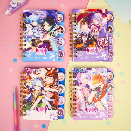 Блокнот на кольцах "Genshin Impact" 95х116мм, в ассортименте 1шт. 