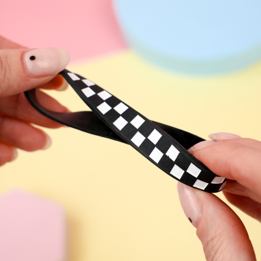 Браслет силиконовый "Black&White" черный (2 ряда)